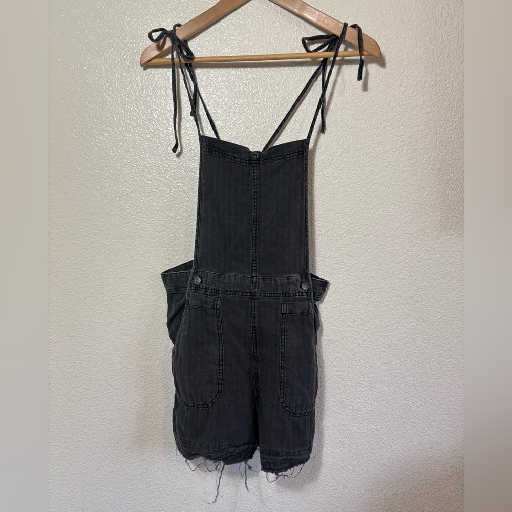 Free People Natural Sights Overall Shorts Size XS Linen Cotton Blend | summer
